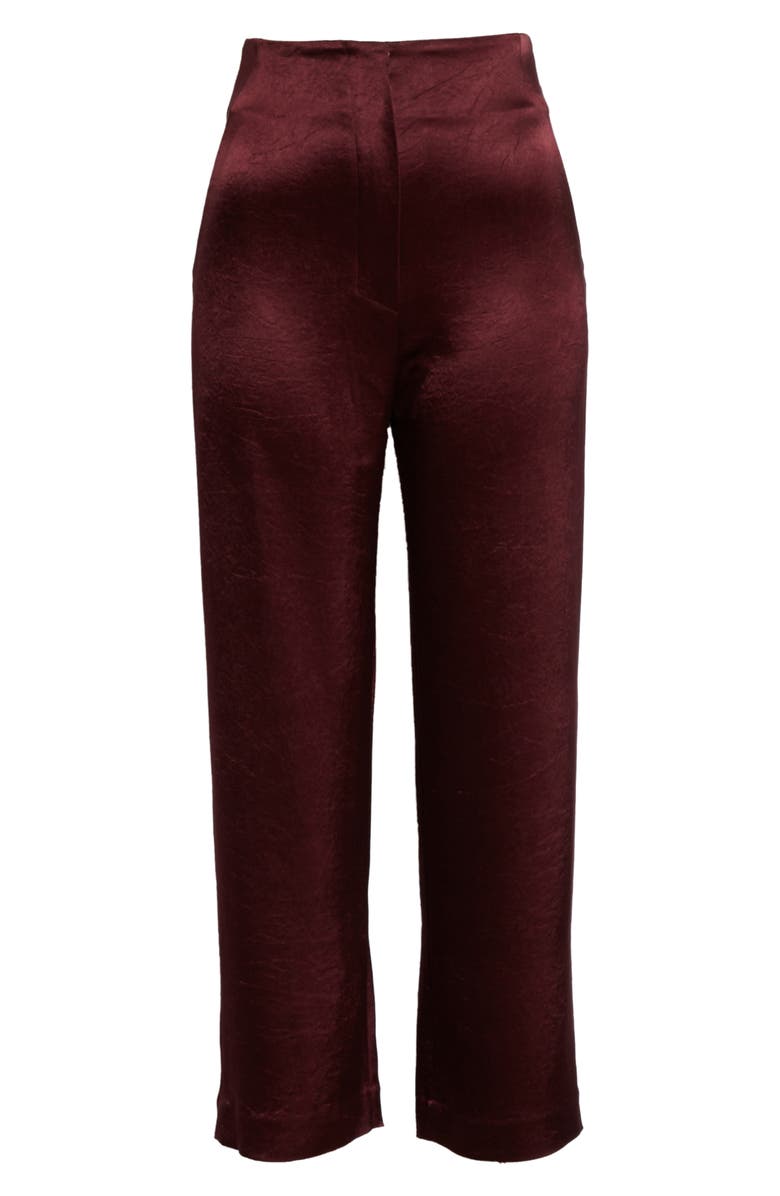 Nanushka Caribe Satin Crop Wide Leg Pants, Alternate, color,