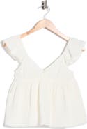Abound Cotton Gauze Flutter Sleeve Babydoll Top