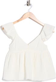Abound Cotton Gauze Flutter Sleeve Babydoll Top