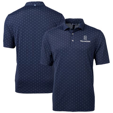 Men's Cutter & Buck  Navy PGA TOUR Volunteers Big & Tall Virtue Eco Pique Tile Print Recycled Polo