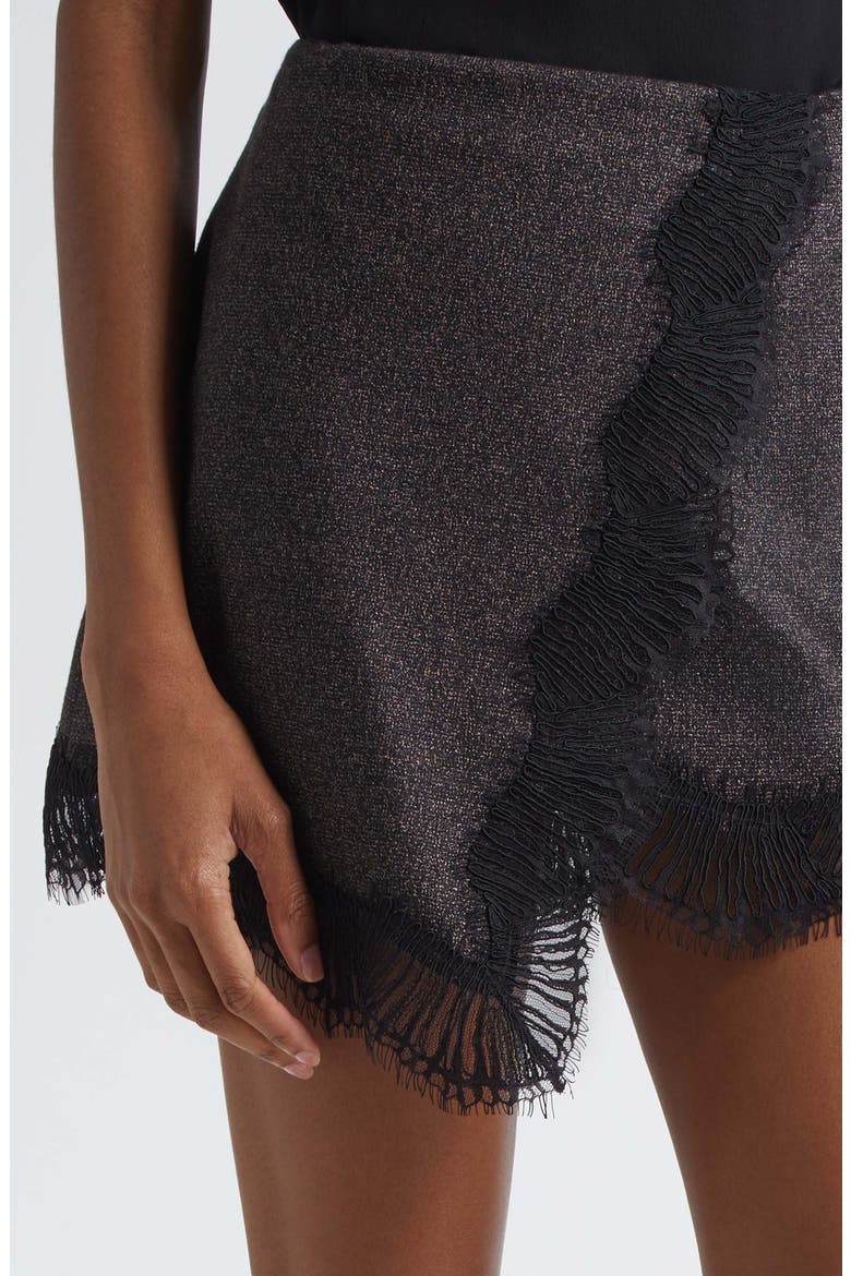 Sophia Faux Wrap Miniskirt, Alternate, color, GANACHE/ BLACK