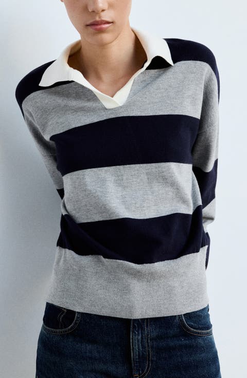 Stripe Polo Sweater