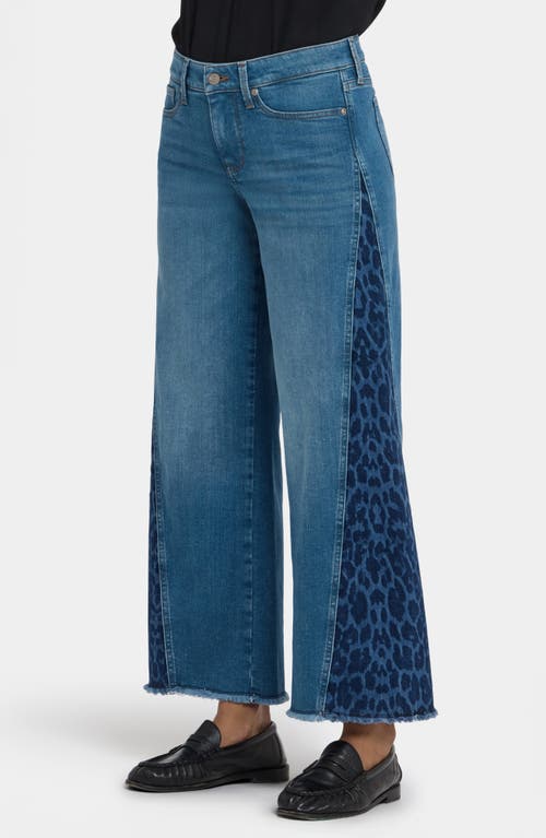 Nydj Teresa Contrast Panel Wide Leg Jeans In Blue