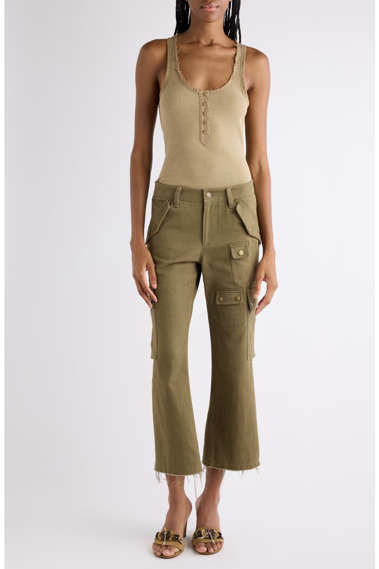 Helma Raw Edge Silk Jersey Henley Tank, Alternate, color, LIGHT BRONZE