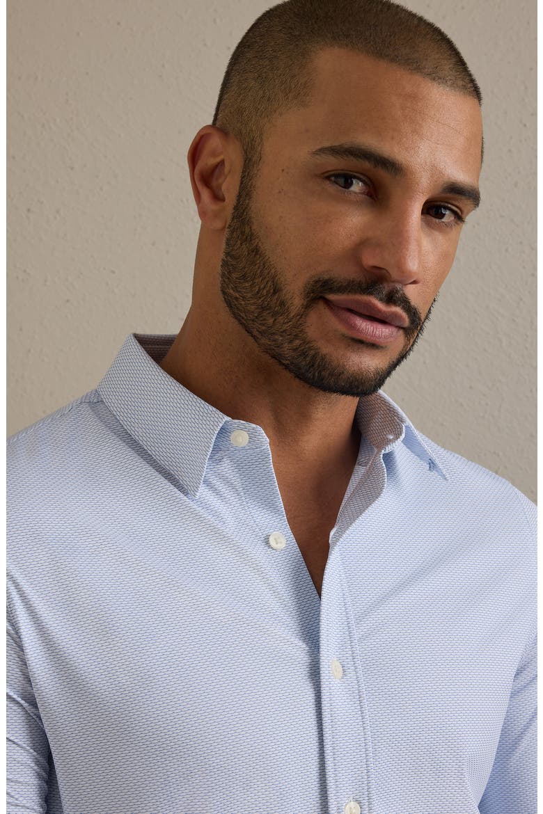 Commuter Slim Fit Performance Button-Up Shirt, Alternate, color, LIGHT BLUE WAVE GEO