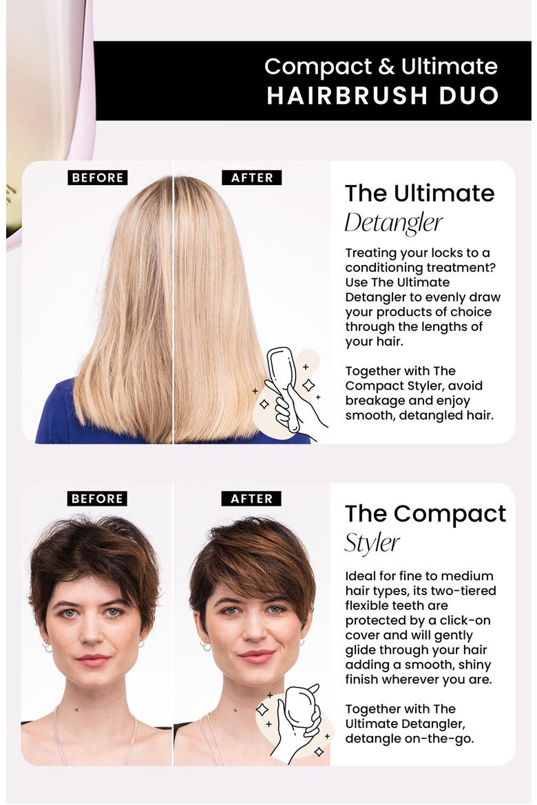 Compact & Ultimate Hairbrush Set $33 Value, Alternate, color, ROSEBUD/ CHROME