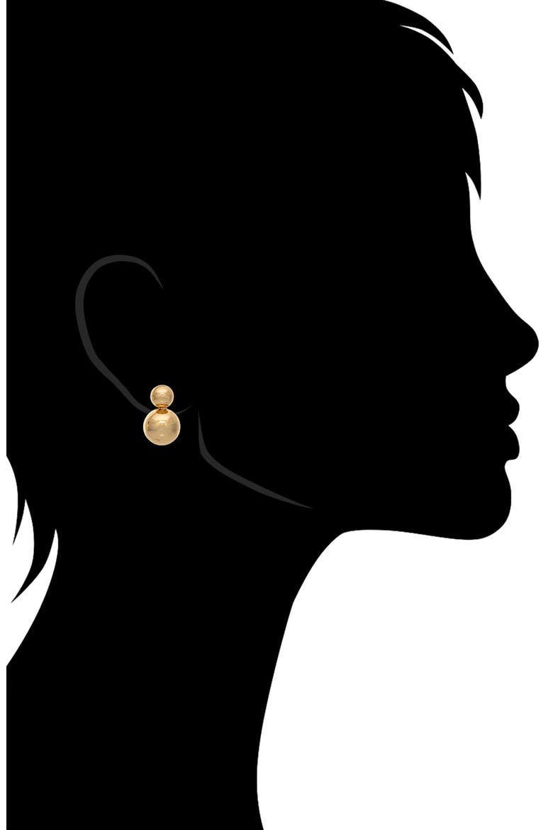 Double Bubble Drop Earrings, Alternate, color, GOLD POLISHED