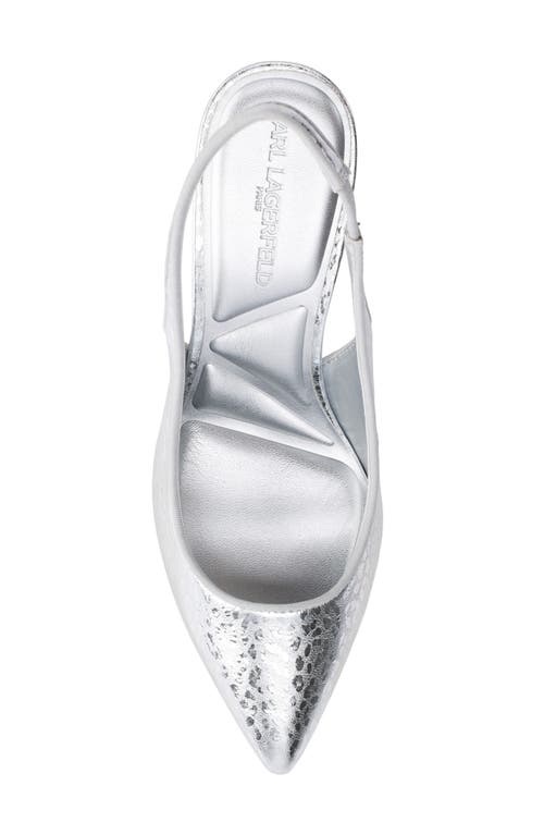 Shop Karl Lagerfeld Paris Rosalyn Slingback Pointed Toe Pump In Silver