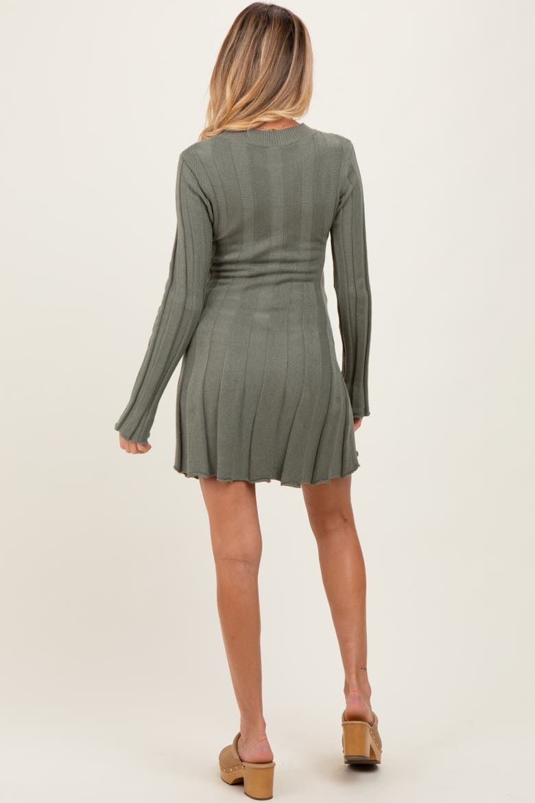 Wide Rib Maternity Mini Dress, Alternate, color, Olive Green