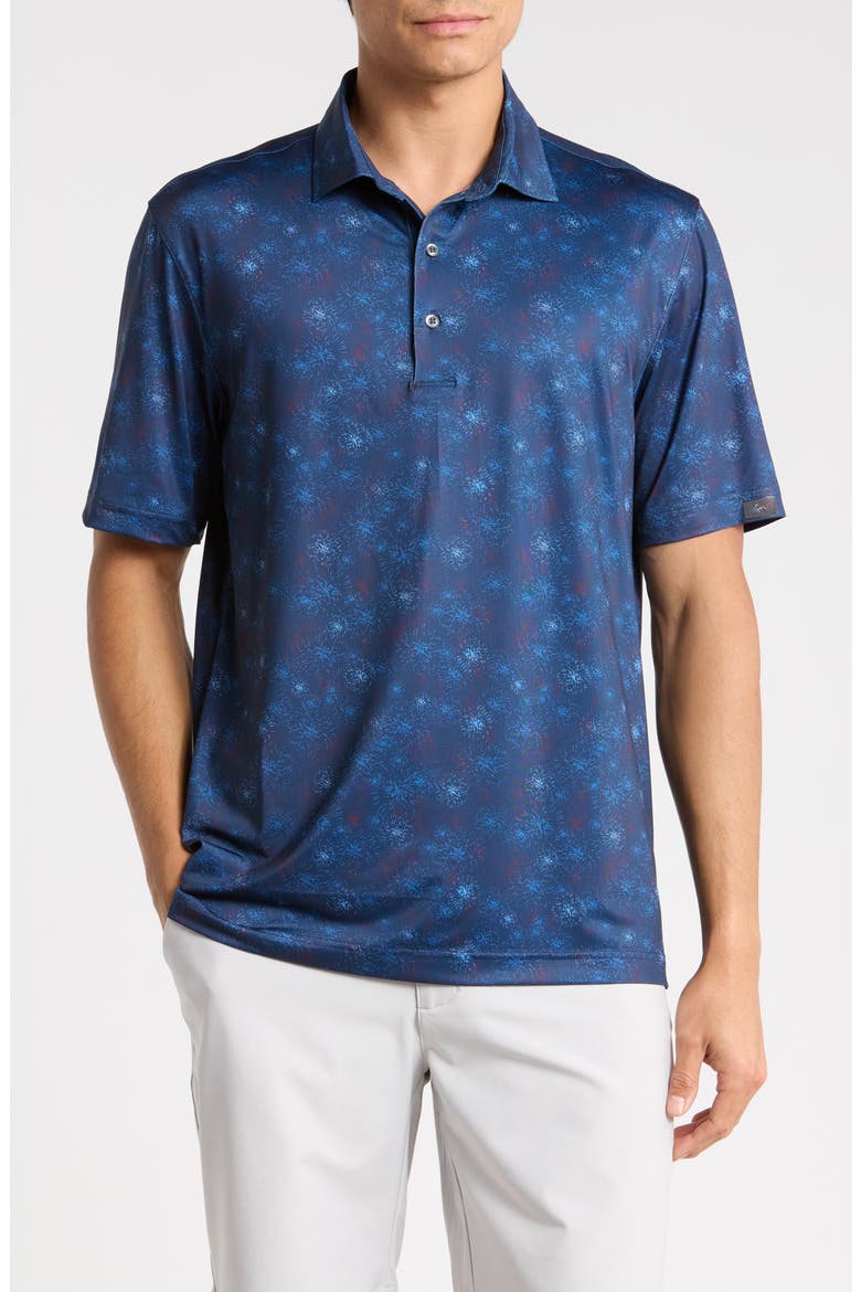 Heritage Fireworks Performance Polo, Main, color, NAVY