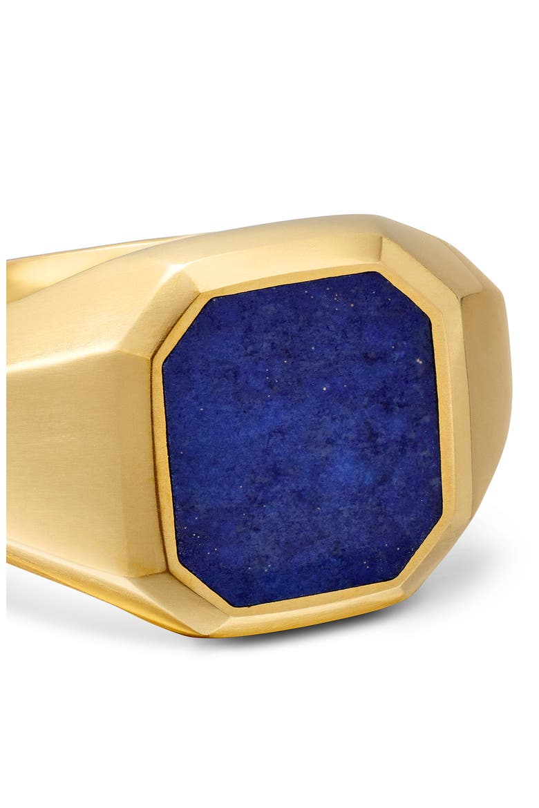 Men's Streamline Signet Ring, Alternate, color, 18K YELLOW GOLD/ BLUE LAPIS