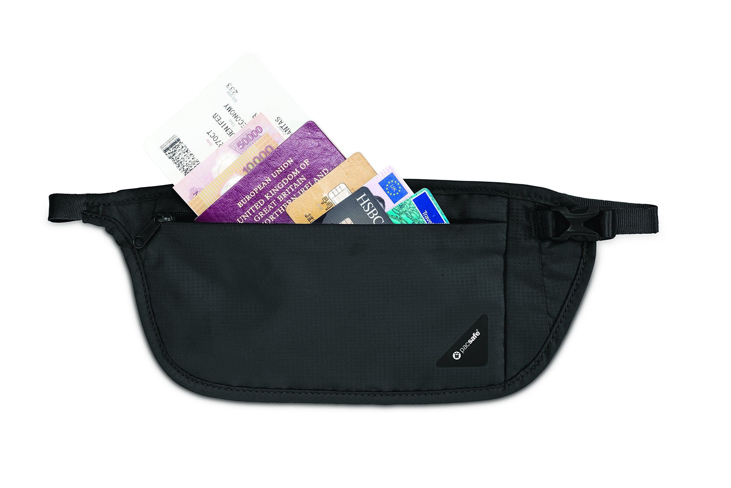 PACSAFE Coversafe V100 RFID Blocking Waist Wallet Black, Alternate, color, Black