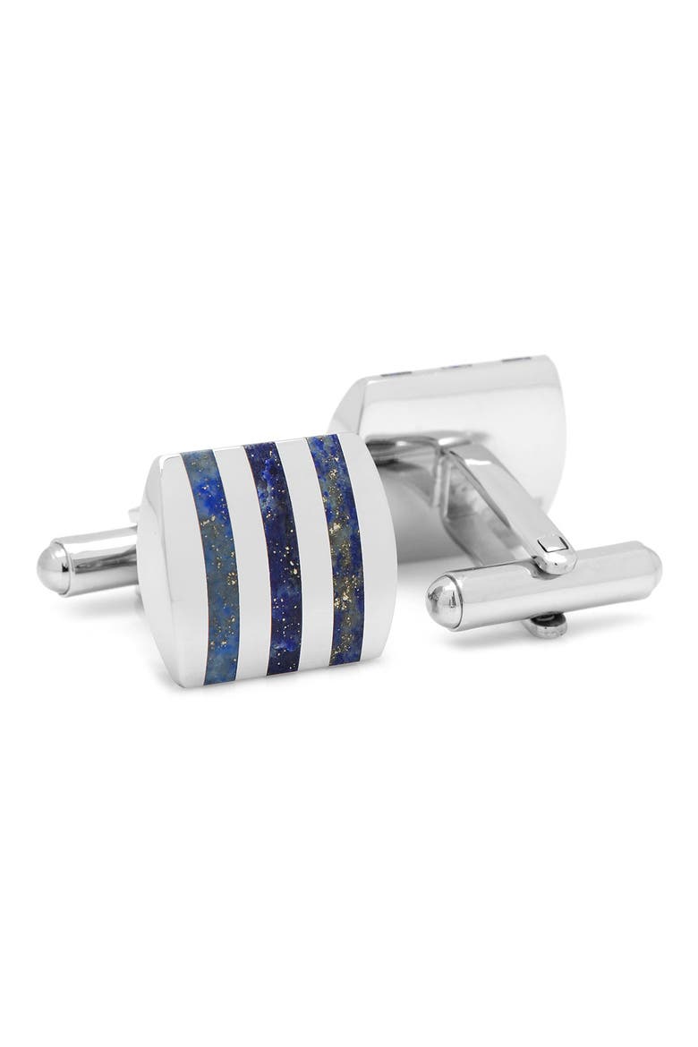 Inlay Stripe Cuff Links, Alternate, color, LAPIS