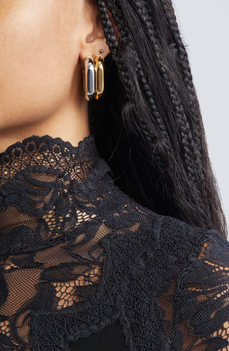 Rabanne XL Link Two-Tone Hoop Earrings, Alternate, color, Gold / Silver