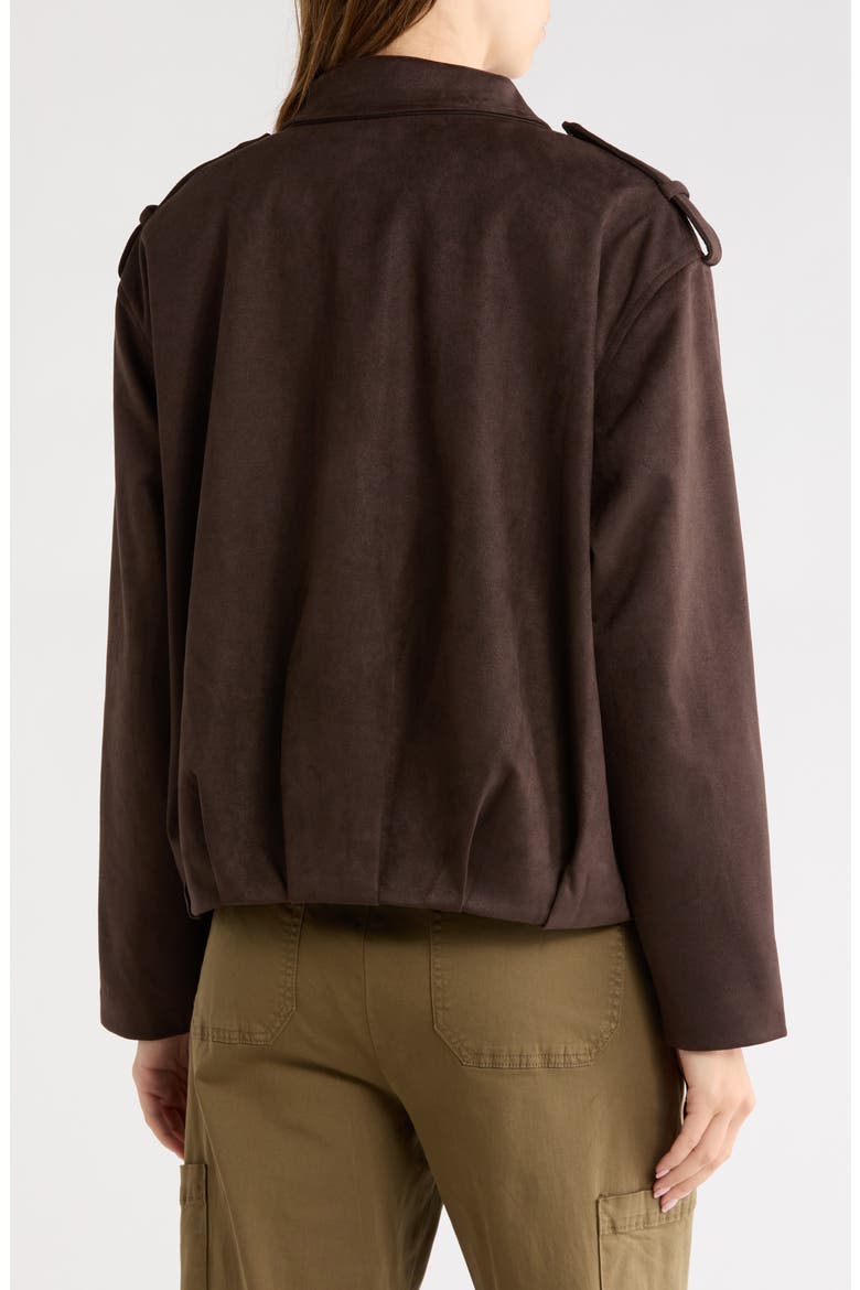 Faux Suede Cropped Jacket, Alternate, color, ESPRESSO