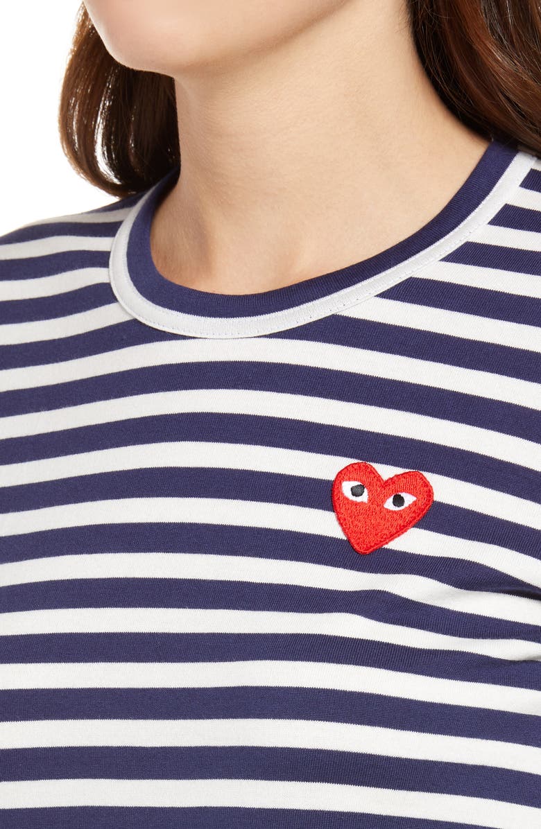 Comme des Garçons PLAY Striped Long Sleeve T-Shirt, Alternate, color, 