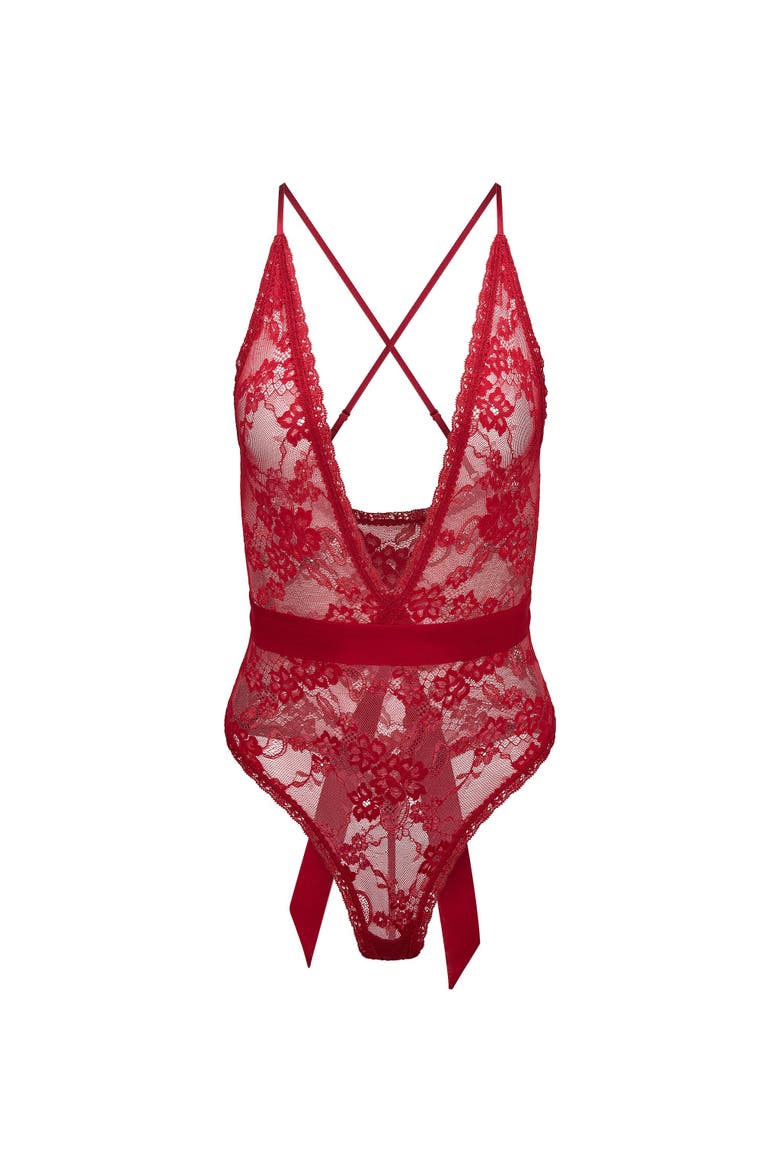 Morgaine Bodysuit Lingerie, Alternate, color, Dark red