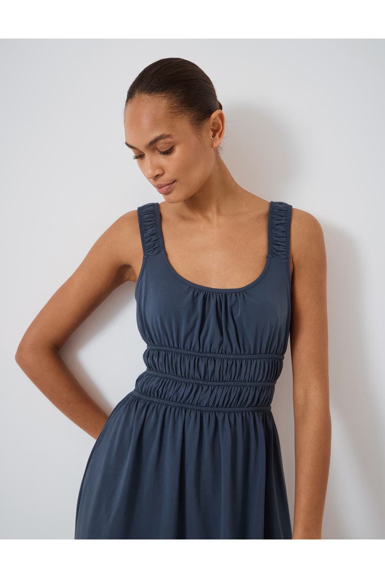 scoop neck casual maxi dress Sleeveless Summer Scoop Neck Ruffle Tiered Casual Maxi Dress with Pockets