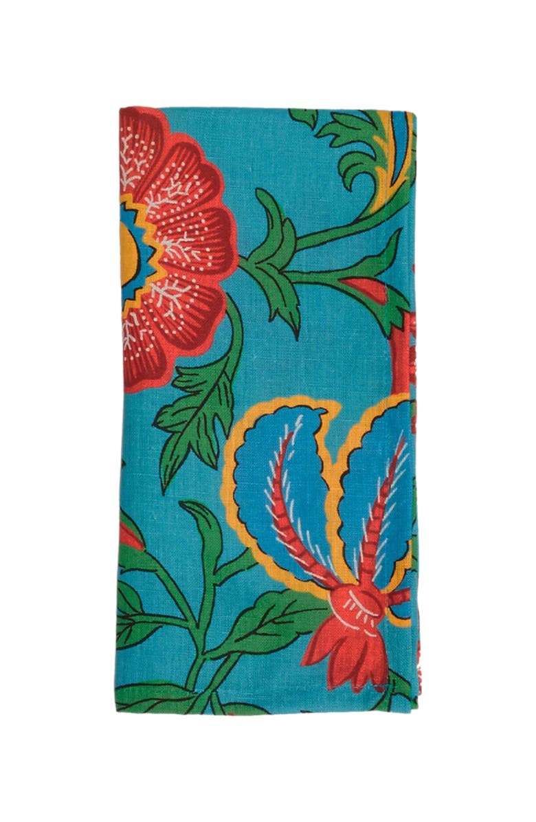 La DoubleJ Large Napkins Set Of 2 (45X45) Dragon Flower Turche Turquoise, Alternate, color, Dragon Flower Turche Turquoise