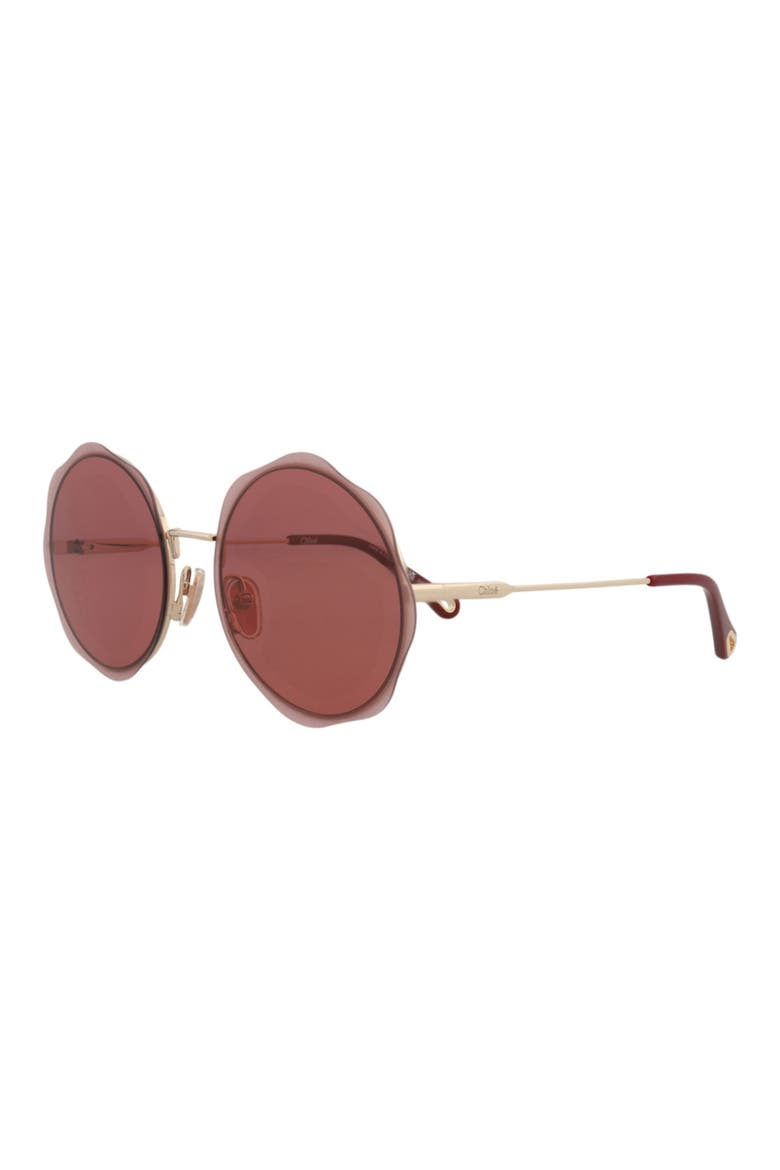 61mm Round Sunglasses, Alternate, color, GOLD GOLD RED