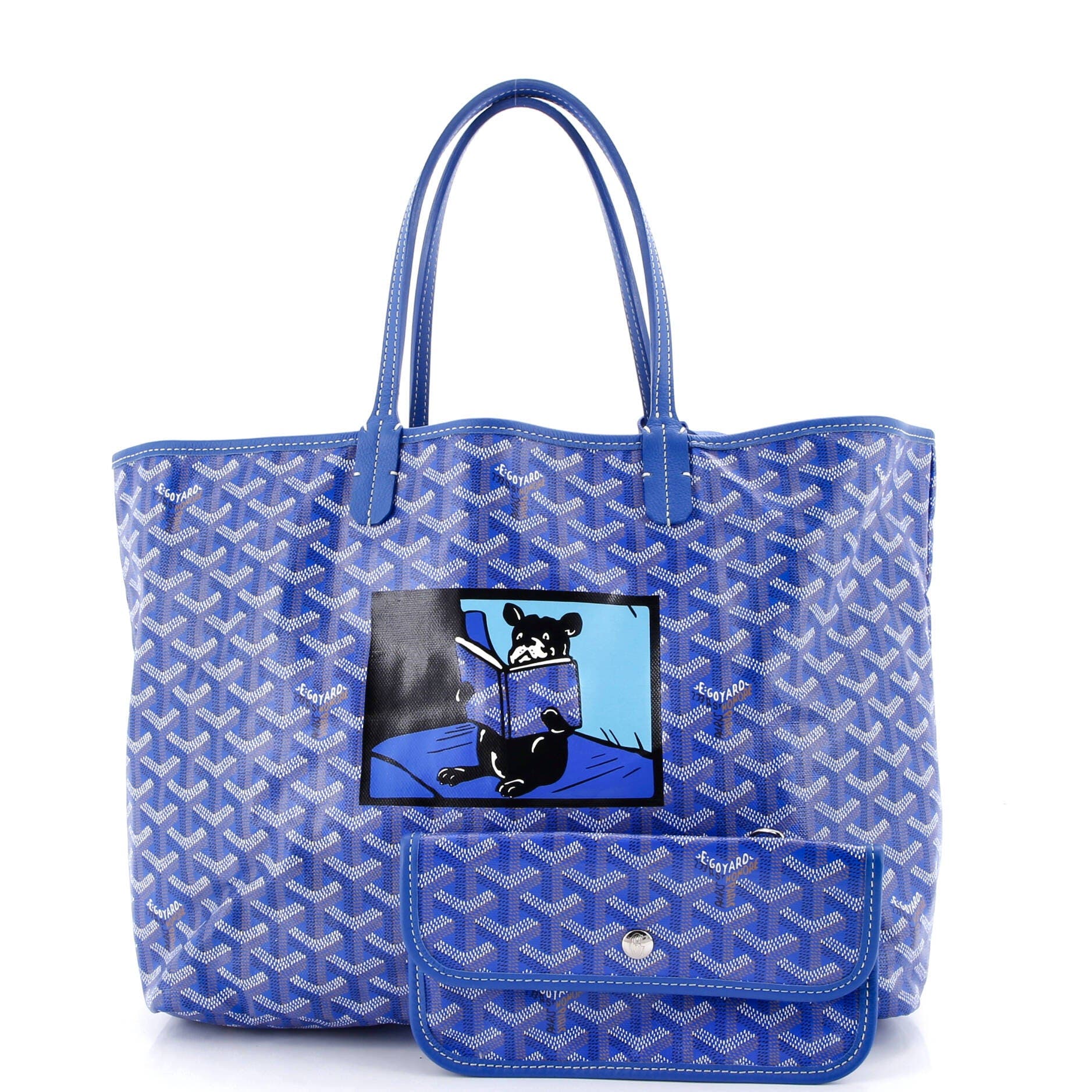 Pre-Owned Goyard Artois Tote Printed Coated Canvas PM, Alternate, color, Blue
