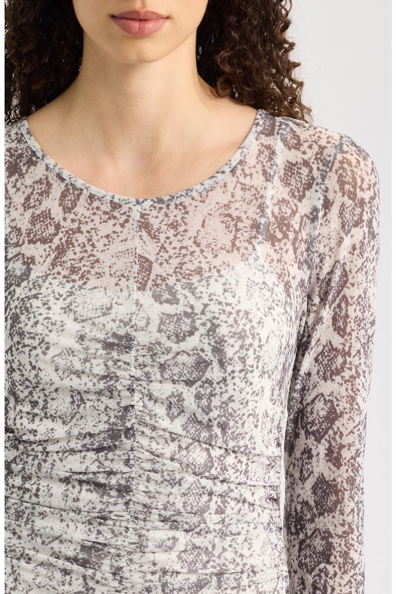 Snakeskin Print Long Sleeve Maxi Dress, Alternate, color, GREY