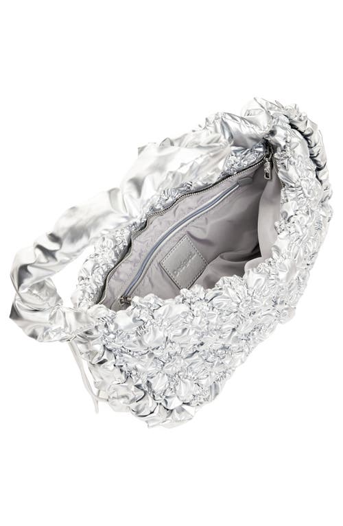 Desigual Zipper Flossy Bag In Silver