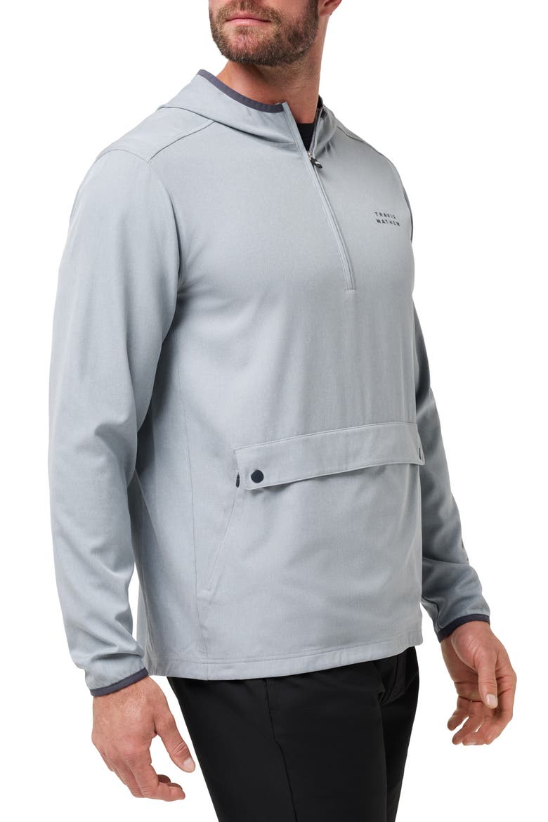 Out of Pocket Quarter Zip Hoodie, Alternate, color, HEATHER LIGHT GREY
