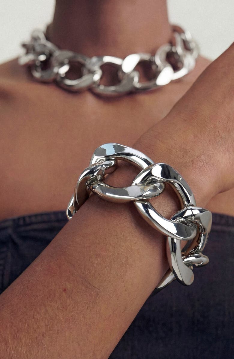 st. Moran Chunky Curb Chain Bracelet, Alternate, color, Silver