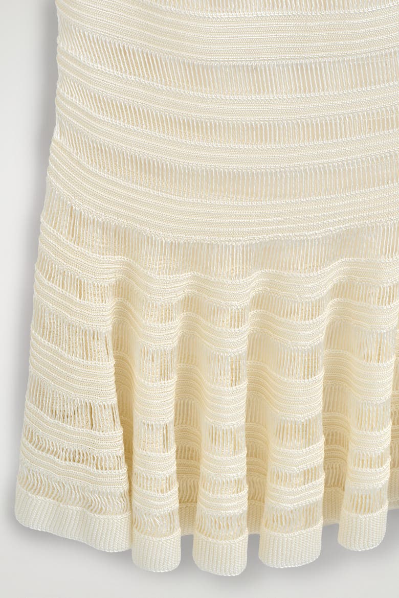 Ladder-stitch Knitted Midi Skirt, Alternate, color, CREAM