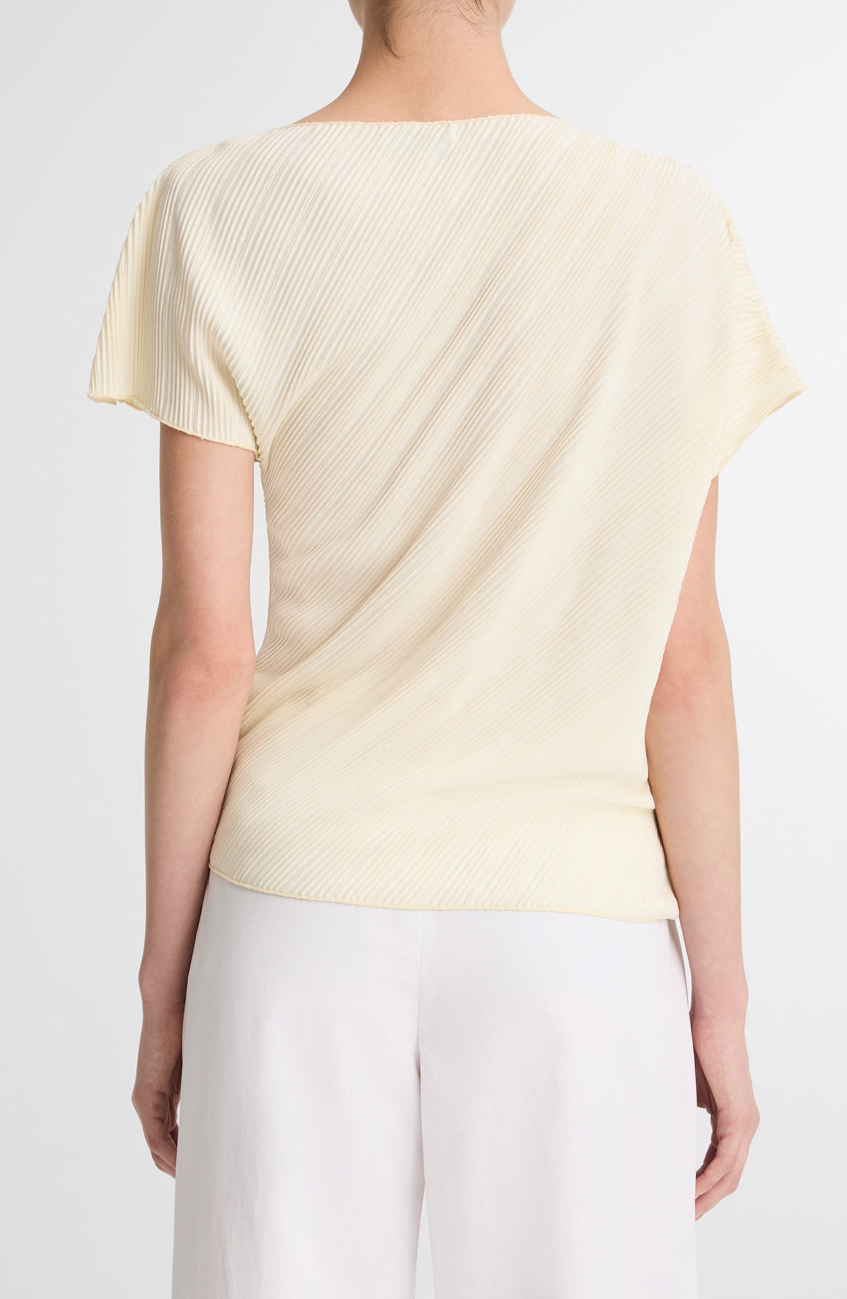 Diagonal Pleat Satin Top - image 4
