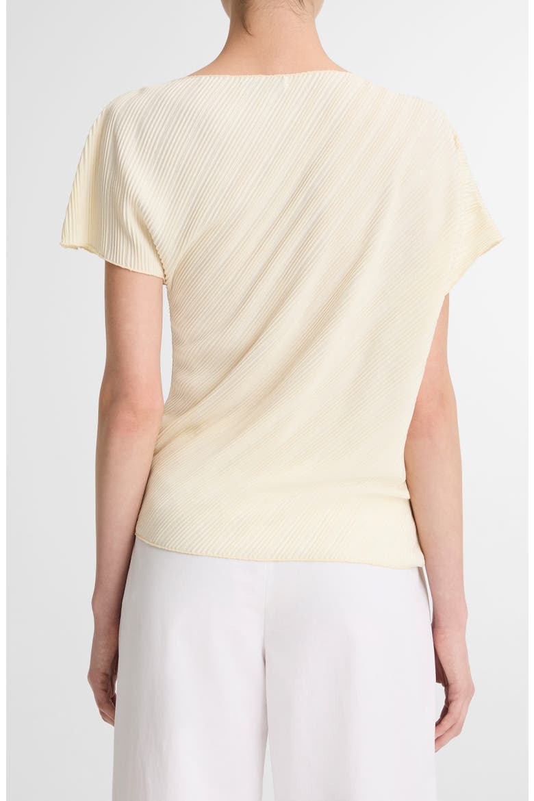 Diagonal Pleat Satin Top, Alternate, color, PORCELAIN