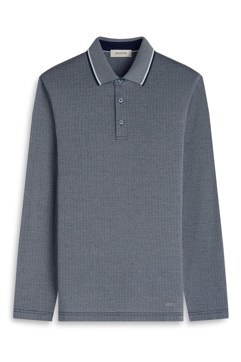 Mercerized Cotton Long Sleeve Polo, Alternate, color, NAVY