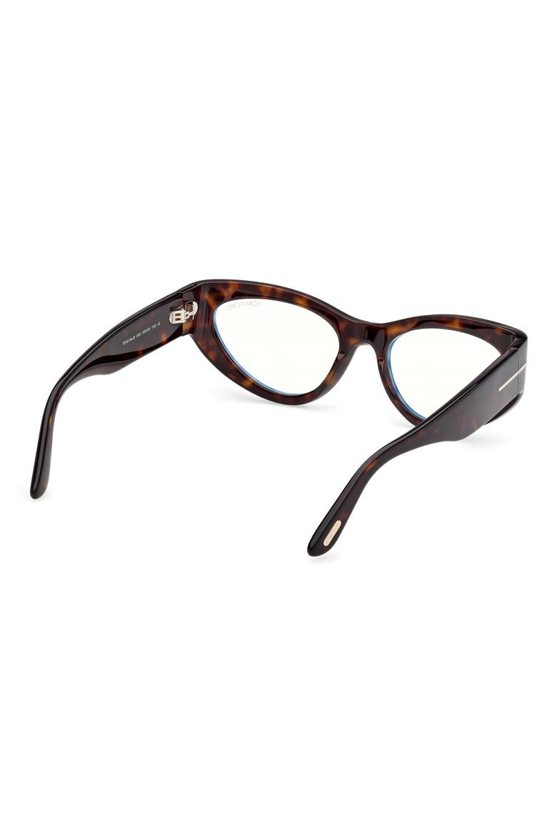 55mm Cat Eye Optical Glasses, Alternate, color, SHINY CLASSIC DARK HAVANA