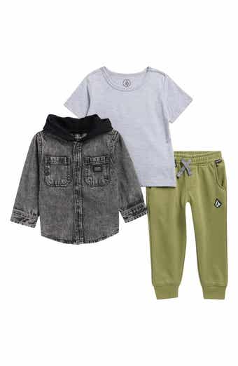 Volcom Kids' Hooded Shacket, T-Shirt & Joggers Set