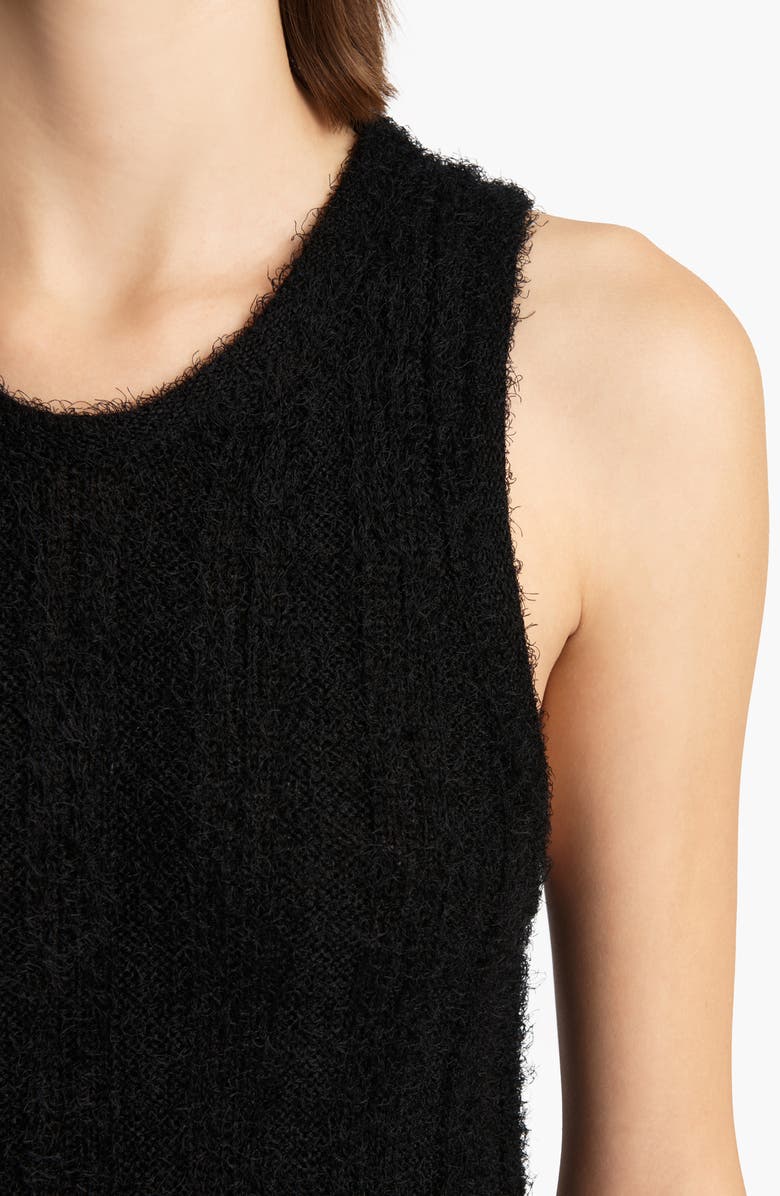 Khaite Fiore Rib Eyelash Silk & Cashmere Maxi Dress, Alternate, color, Black