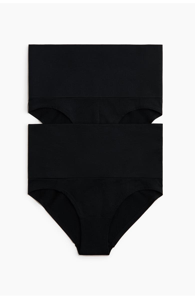 H&M 2-pack Medium Shaping Briefs, Alternate, color, Black