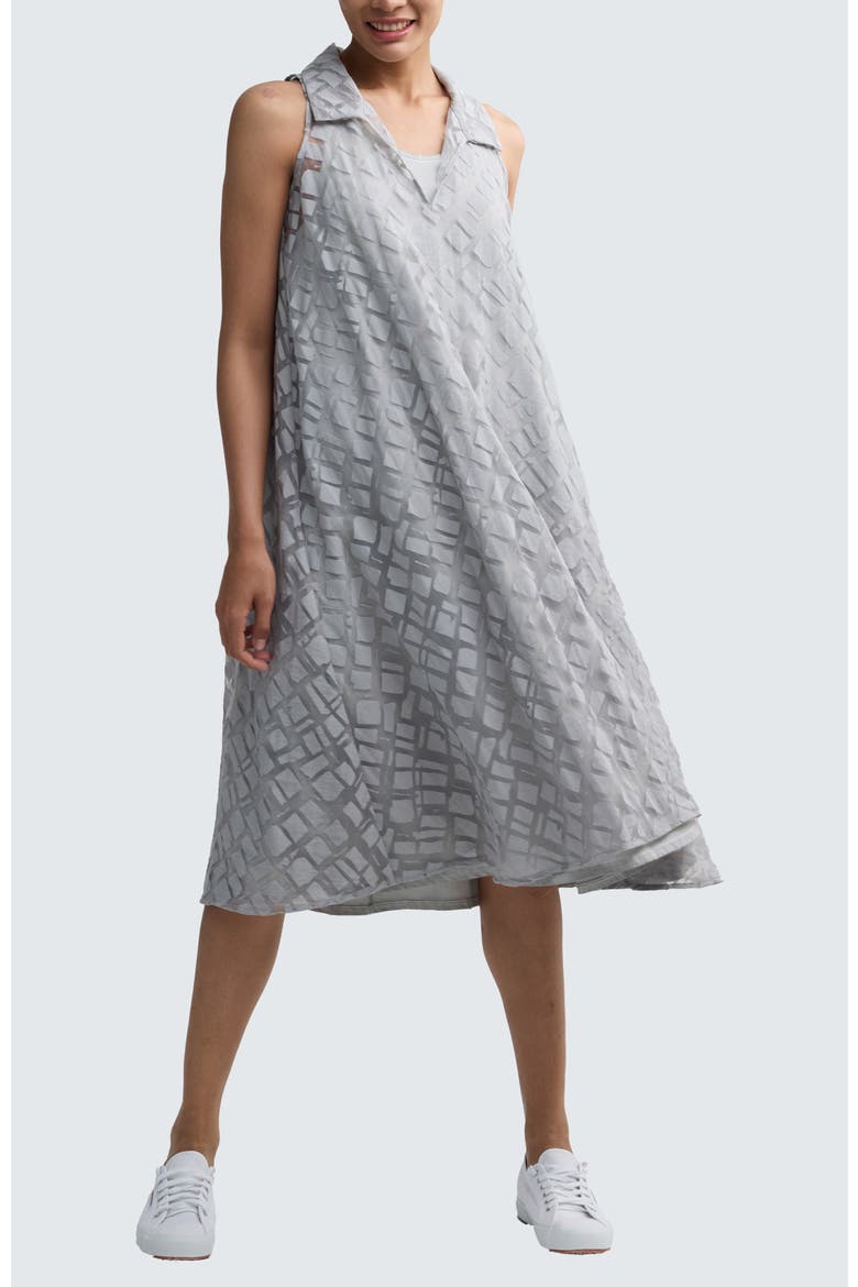 Elune Layered Hybrid Midi Dress, Alternate, color, Ash Grey