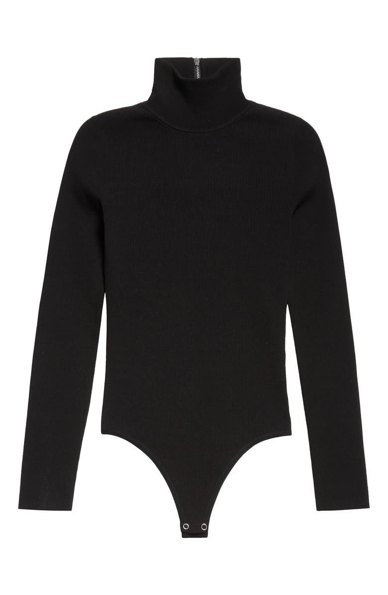 Michael Kors Collection Rib Turtleneck Bodysuit, Main, color, 