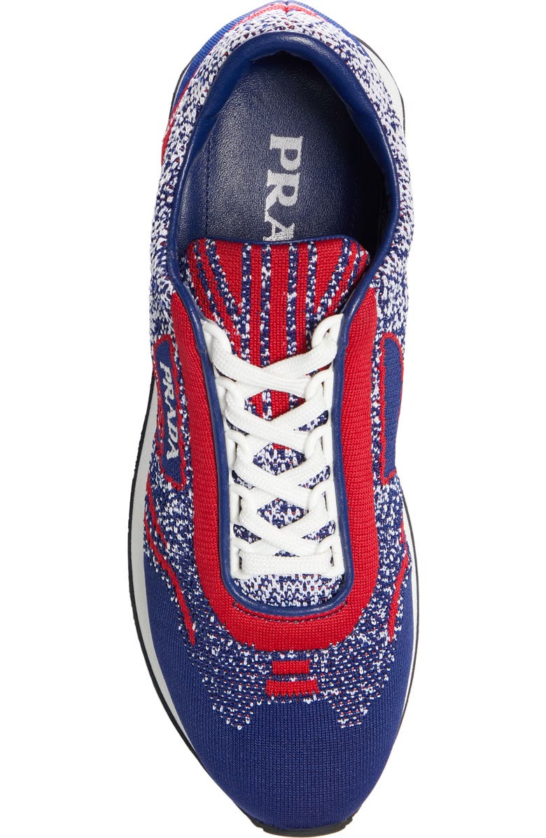 Prada Logo Knit Sneaker, Alternate, color,