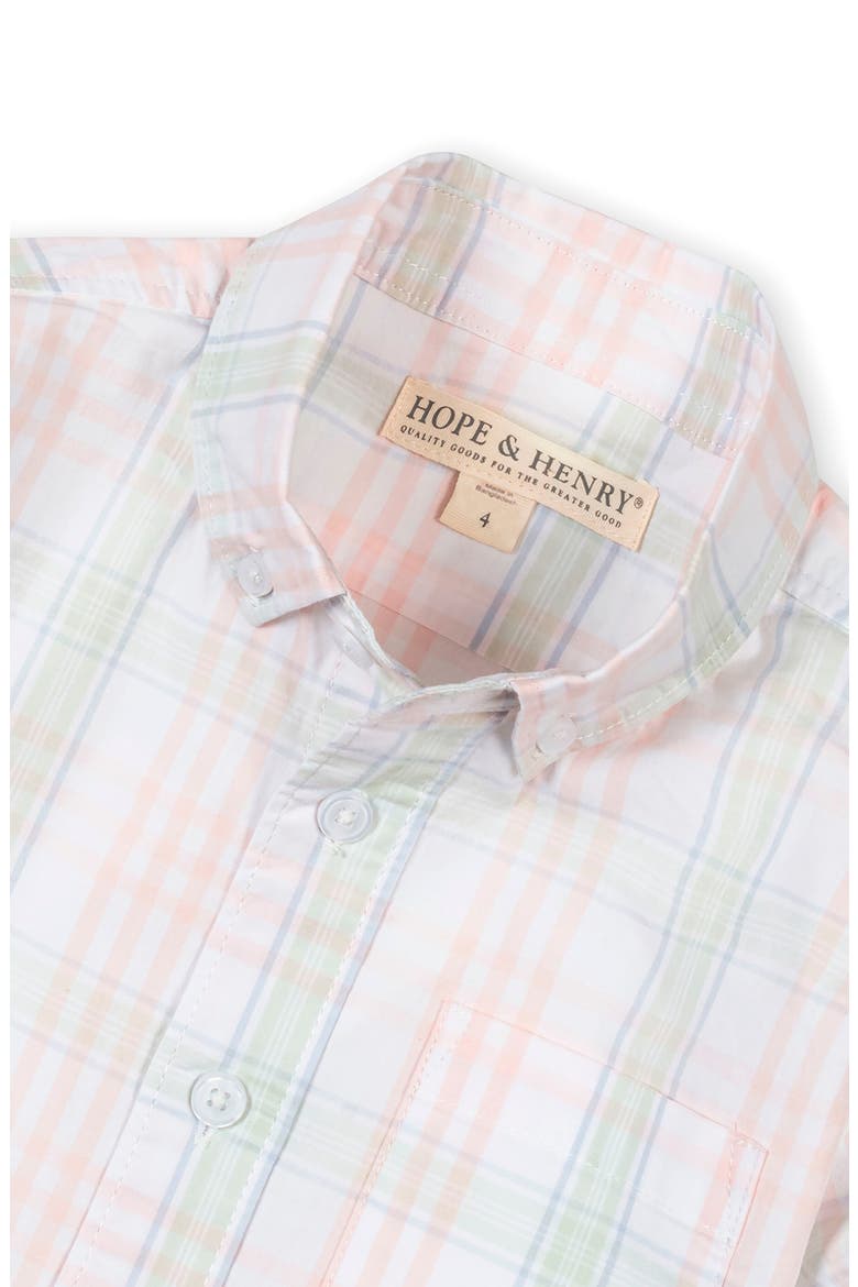 Kids' Organic Long Sleeve Stretch Poplin Shirt, Alternate, color, Chateau Plaid