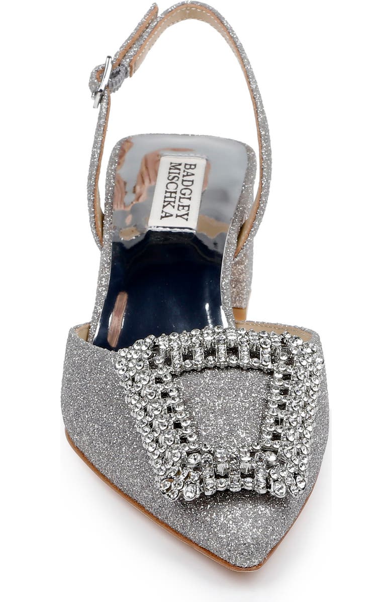 Badgley Mischka Collection Emmie Slingback Pointed Toe Pump, Alternate, color, Silver Antique