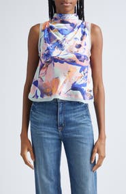 Derek Lam 10 Crosby Lina Floral Print Sleeveless Top