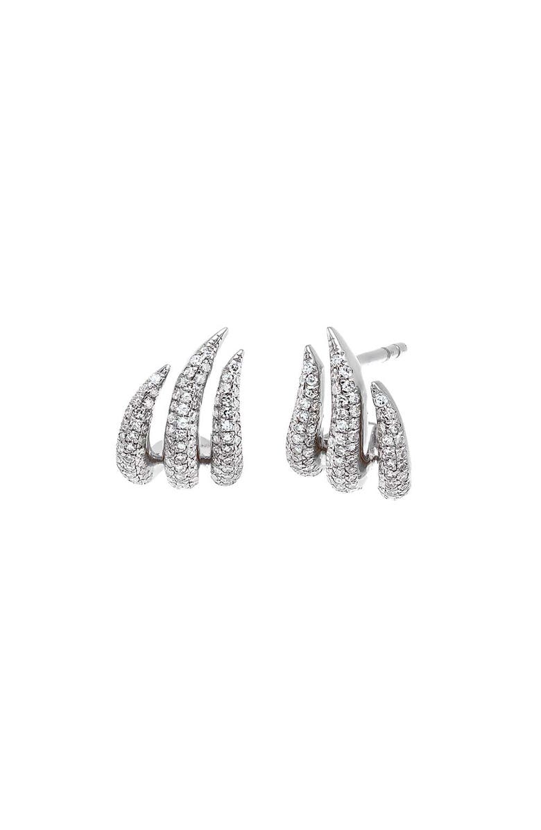 BY ADINA EDEN Diamond Pave Fancy Claw Stud Earring 14K, Main, color, 14K White Gold