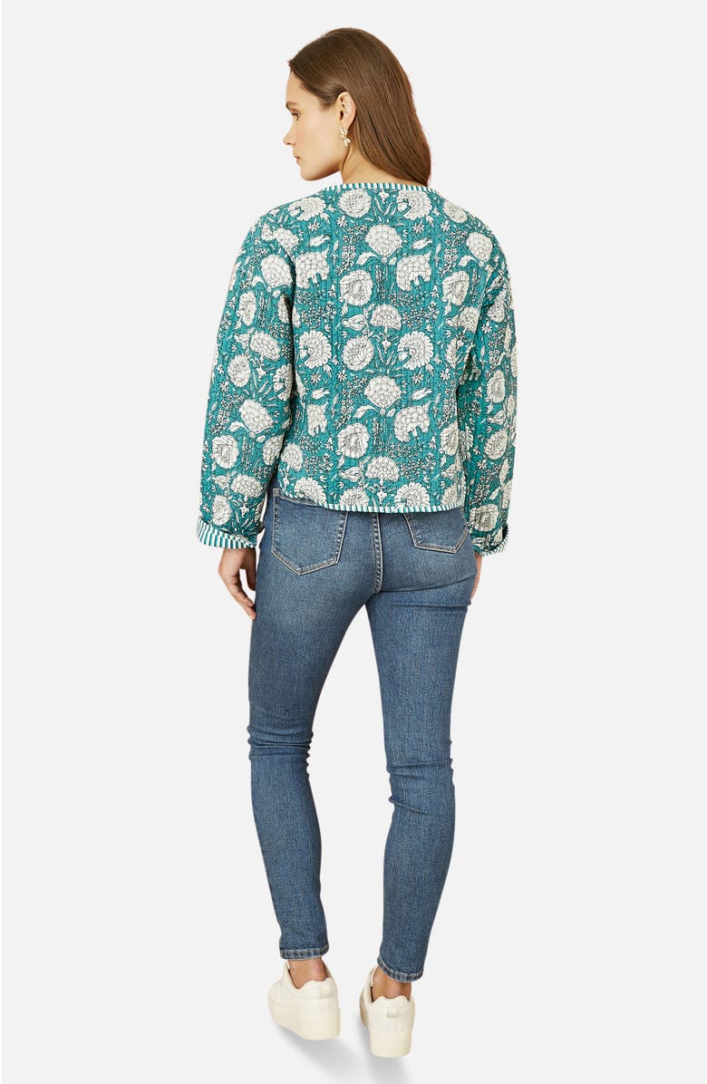 Yumi Floral Patchwork Reversible Jacket, Alternate, color, Green