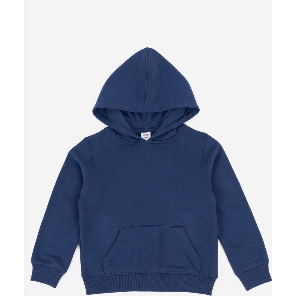 Leveret Kids Pullover Hoodie, Cotton Blend, Kangaroo Pocket, Solid Colors In Blue