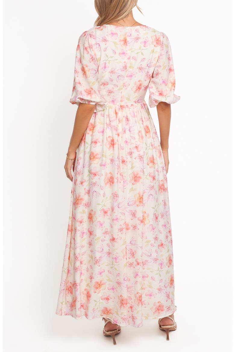 Andara Floral Plunge Neck Maxi Dress, Alternate, color, WHITE FLORAL