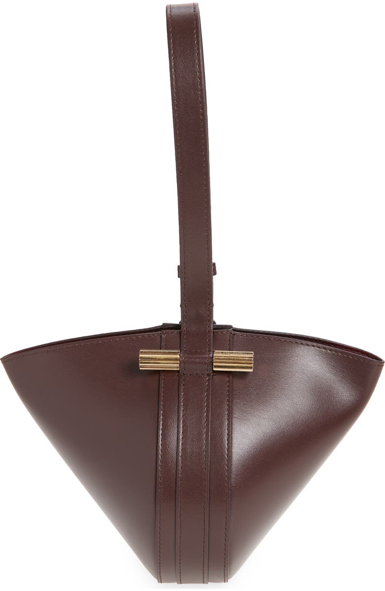 Victoria Beckham Mini Dia Leather Pouch Clutch, Main, color, Dark Burgundy