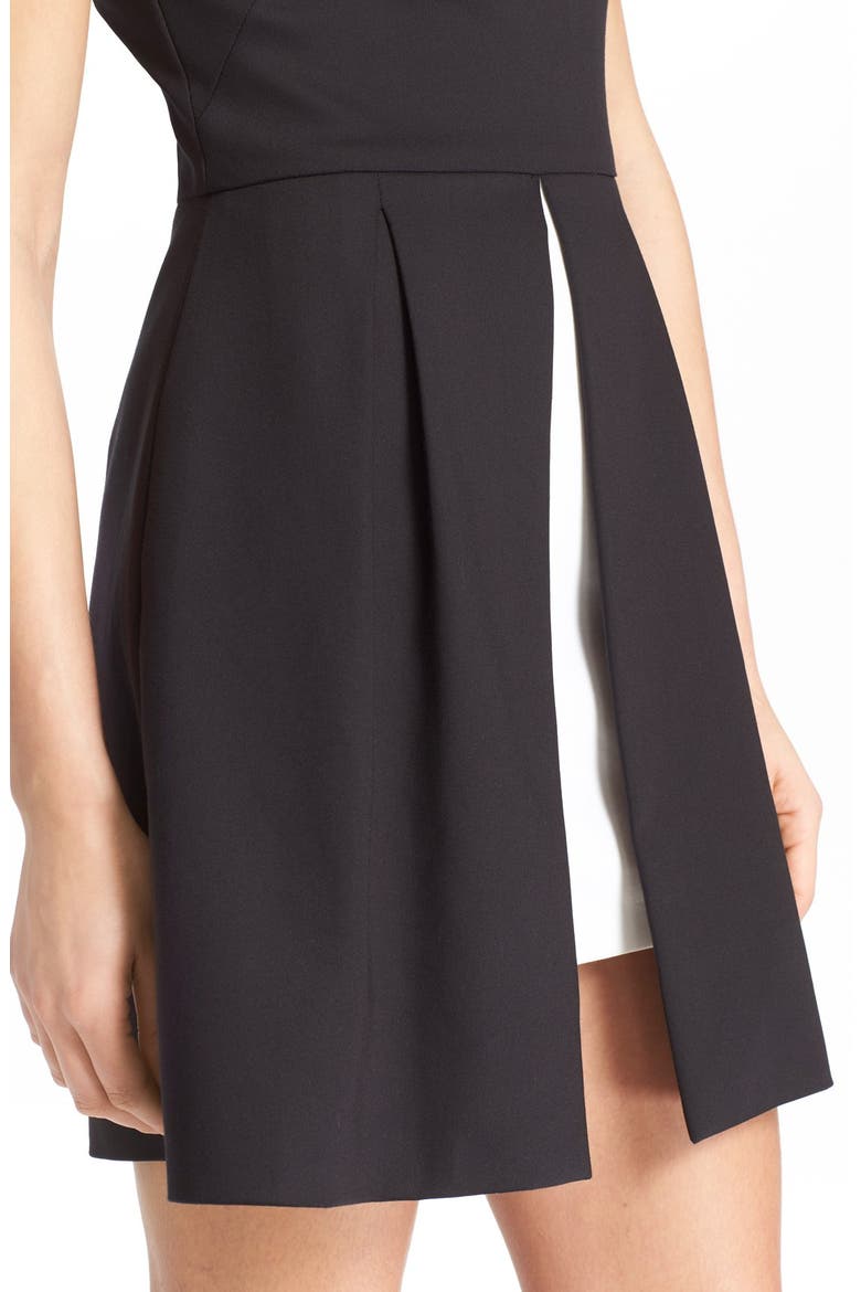 'Bria' Peplum Fit & Flare Dress, Alternate, color, BLACK/ WHITE