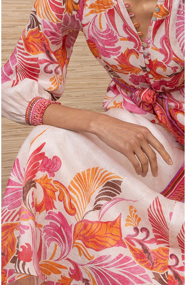 Hale Bob Belize Linen Maxi Dress, Alternate, color, Pink